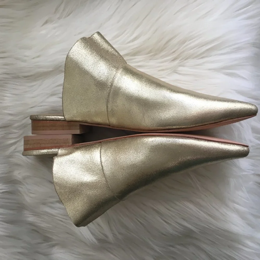 NEW free people metallic slip on mules - Picture 3 of 7